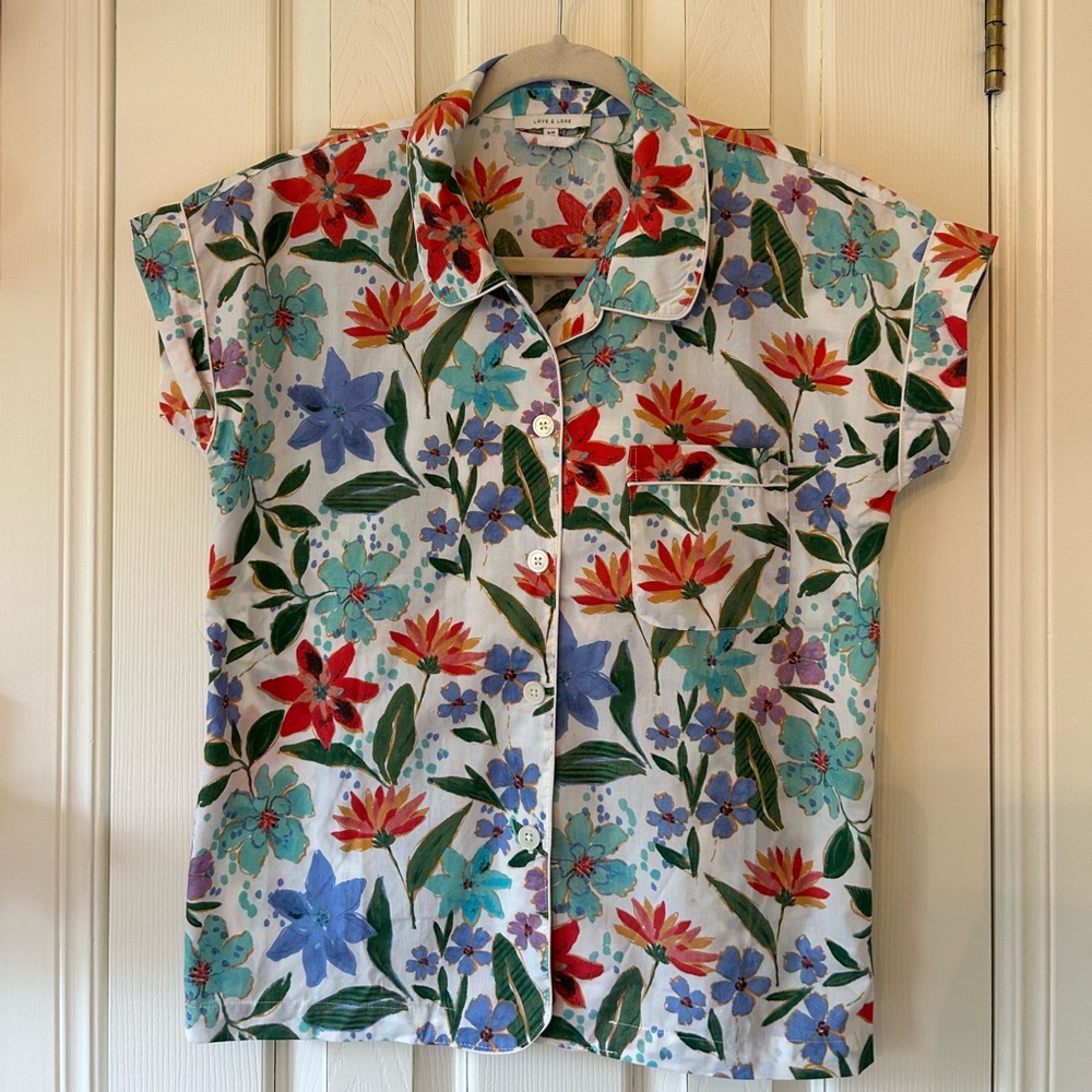 Indigo Love & Lore Floral Button-Down Shirt